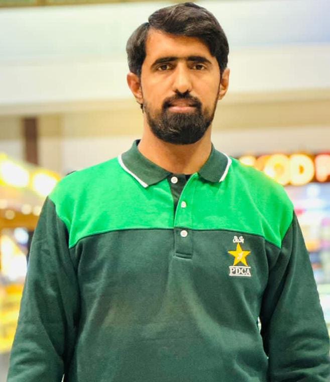 Syed Muhammad Kumail Kazmi in Pakistan Deaf Cricket Association colours